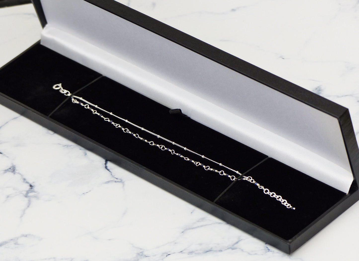 Custom Gemstone Dainty Layered Bracelet - Minimalist Sterling Silver Jewellery