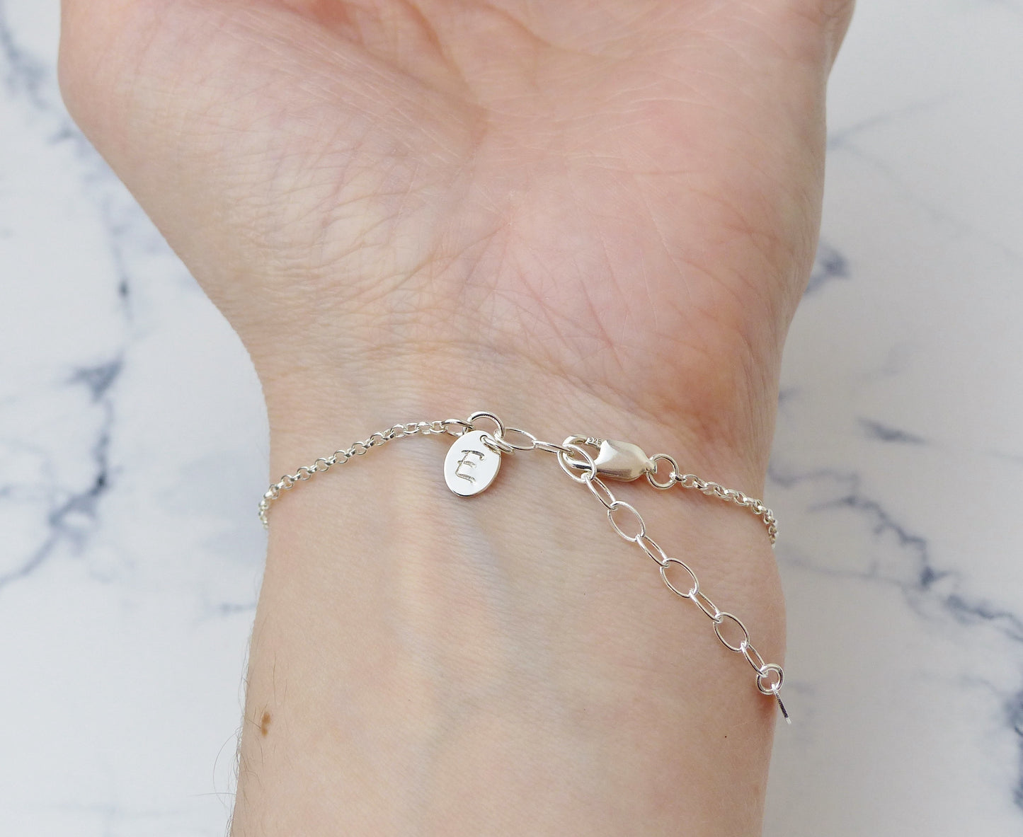 Personalised Green Onyx Infinity Bracelet - Sterling Silver